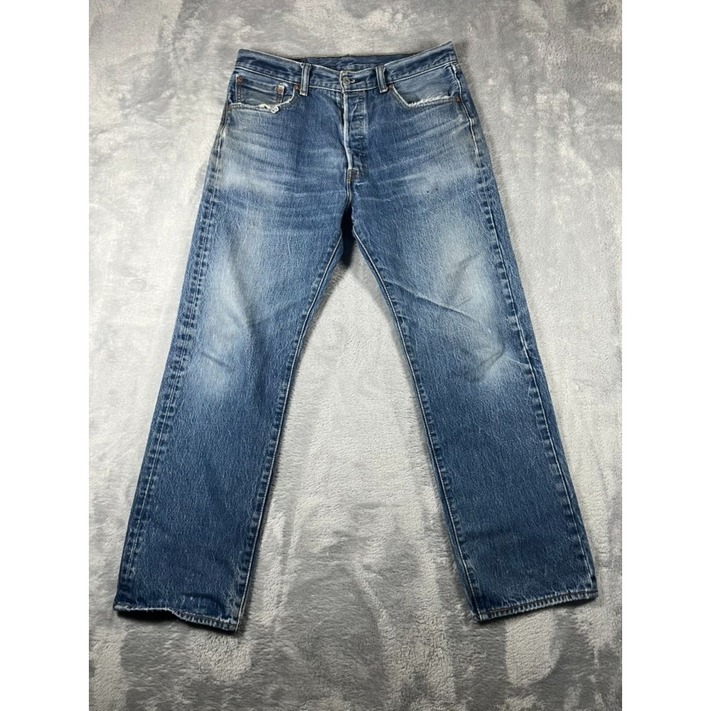 Levi's 501 Jeans Mens Fits 34x33 Blue Straight 100% Cotton Denim